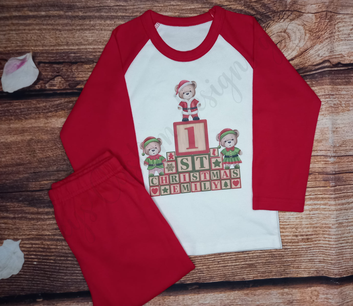 Baby's first Christmas personalised pyjamas, 1st Christmas pjs,
