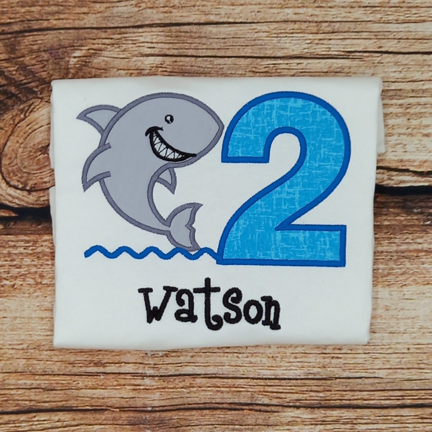 Childrens birthday tshirt, Childs embroidered shark tee, Under the sea birthday shirt, Childs birthday top, personalised gift for kids.