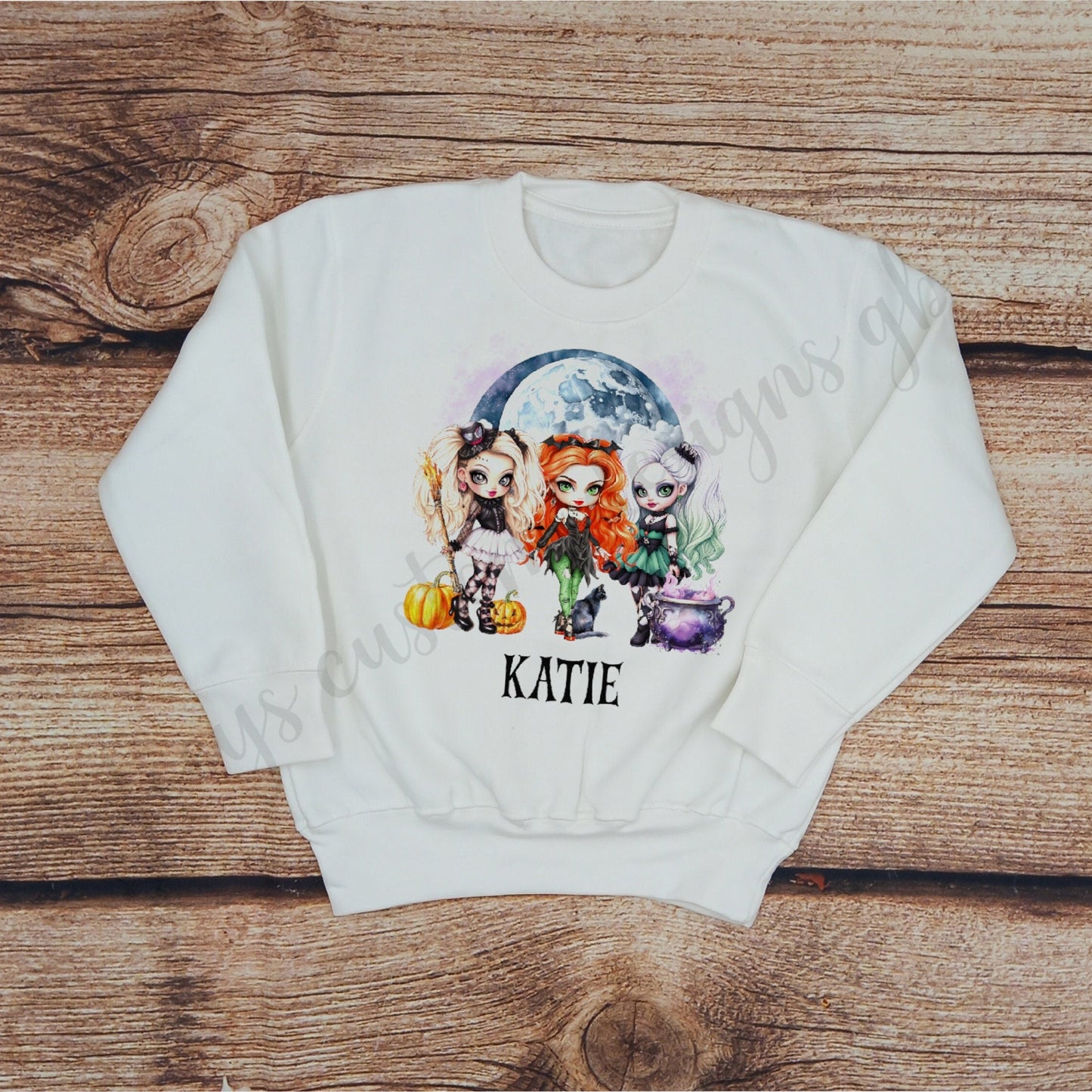 Childrens personalised Halloween sweater, kids Halloween jumper, childs halloween clothing, personalised gift, trick or treat jumper