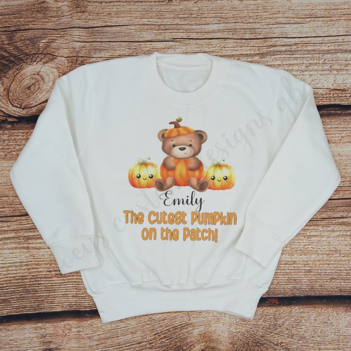 Childrens personalised Halloween Jumper, Kids pumpkin sweater, cutest pumpkin on the patch, halloween gift, childs Halloween clothing
