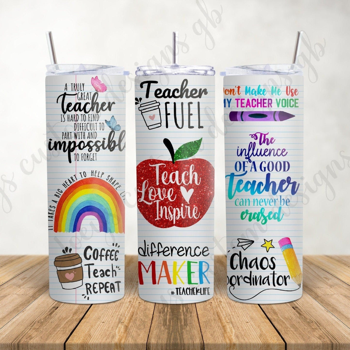 Teachers tumbler, stainless steel 20 oz tumbler, End of term teachers gift, hot and cold drinkware, cup with lid and straw, school flask