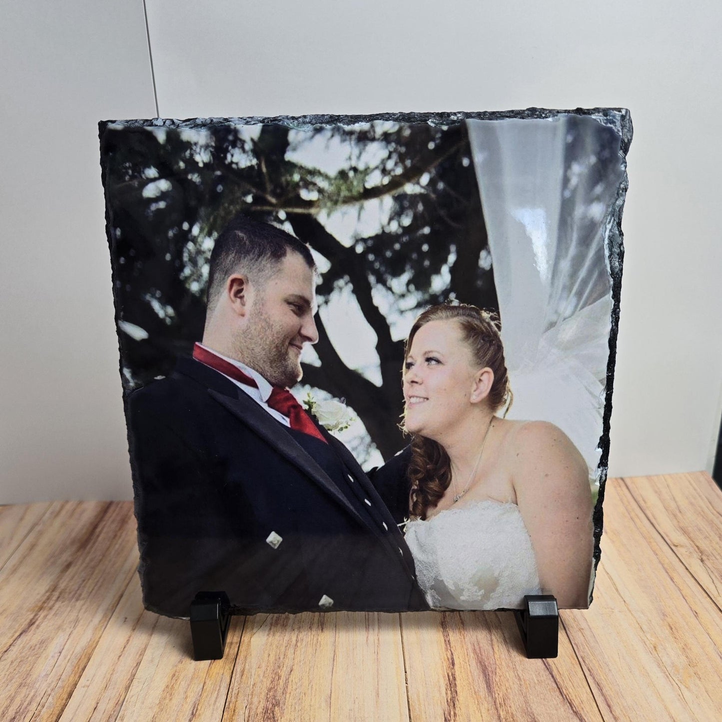 Photo slate, glossy square rock slate, personalised gift, Mothers day, Christmas present, Fathers Day, Valentines, Wedding gift