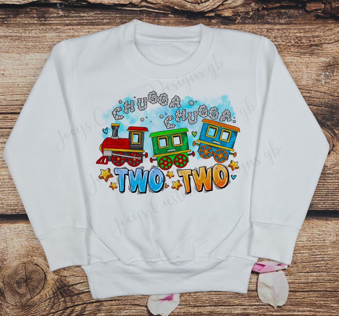 Two year old train birthday sweater, Birthday Jumper, chugga chugga two two, celebration clothes, 2 year old clothes, Transport top