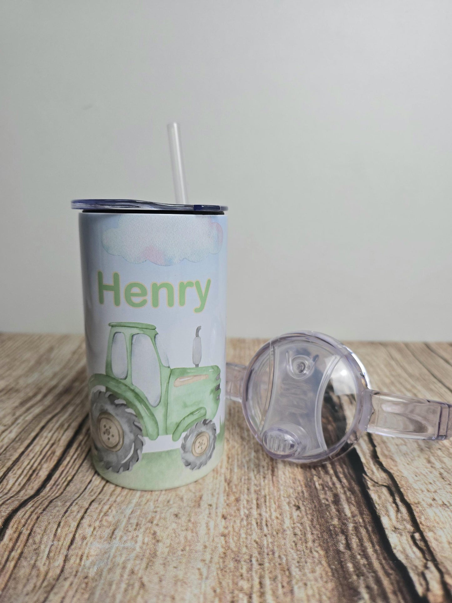 personalised sippy cup, Baby beaker, Tractor and animal childrens drinking flask, Sippy cup with handles, child gift, drinking bottle, farm