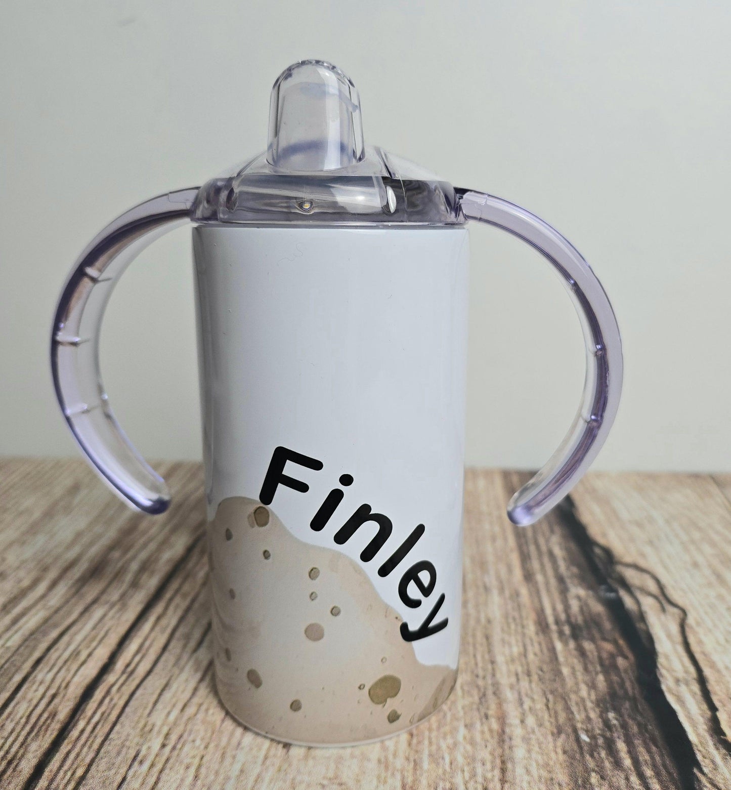 Personalised sippy cup with wide handles, Childrens digger tumbler, kids construction vehicle flask, baby drinkware, Childs drinking bottle