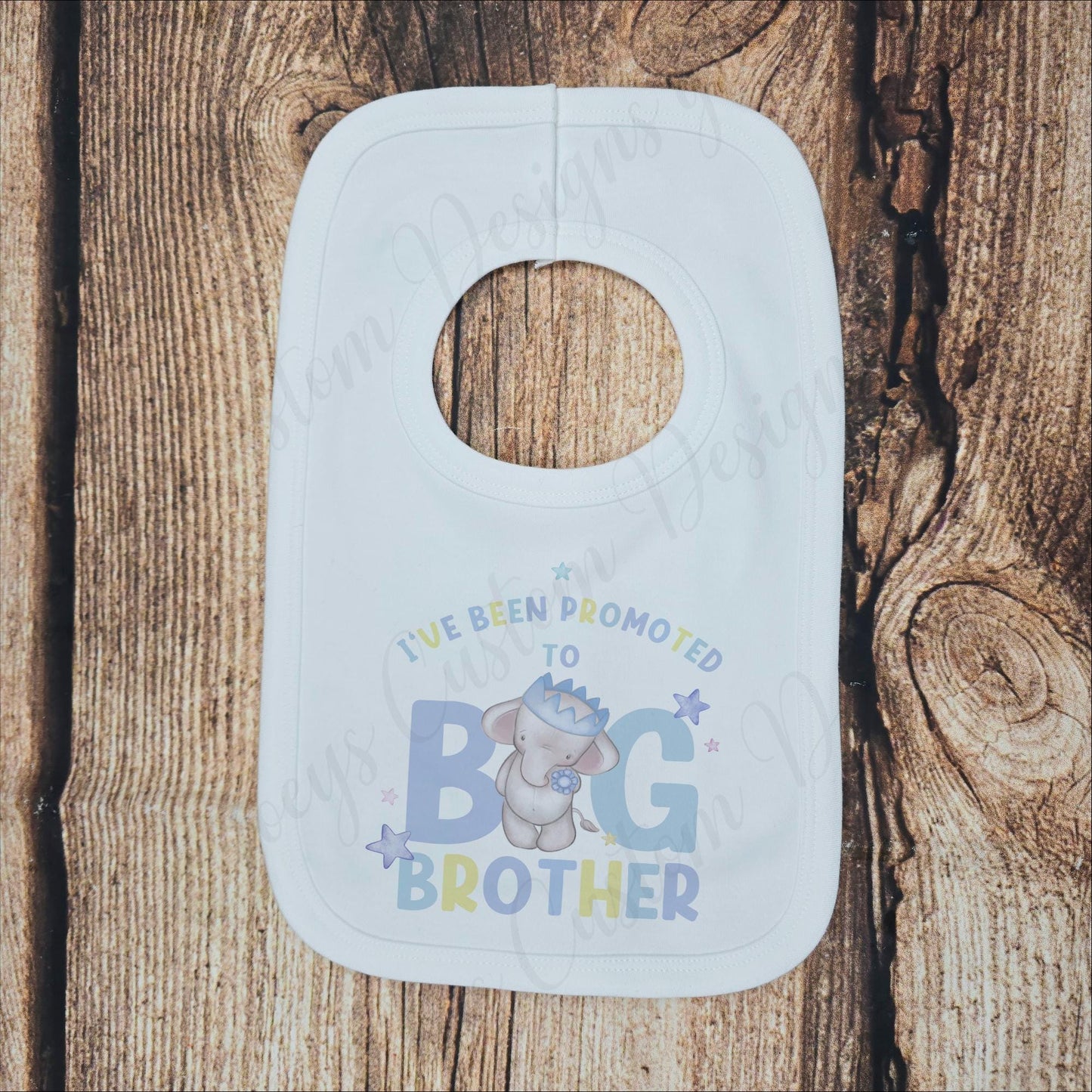 Promoted to big brother bib, polyester burp cloth, elephant pregnancy announcement, feeding accessories