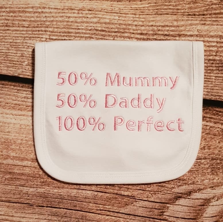 embroidered baby bib, baby gift