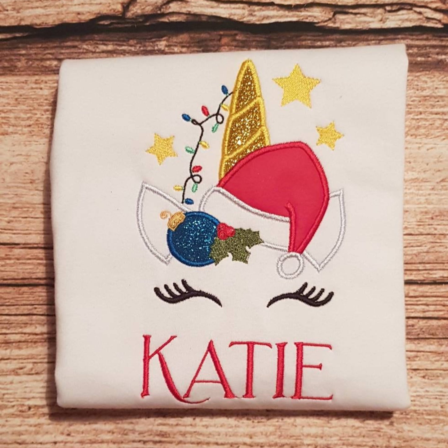 Children's personalised christmas unicorn tshirt, Kids xmas tee, Childs embroidered unicorn top, Christmas gift, personalised gift