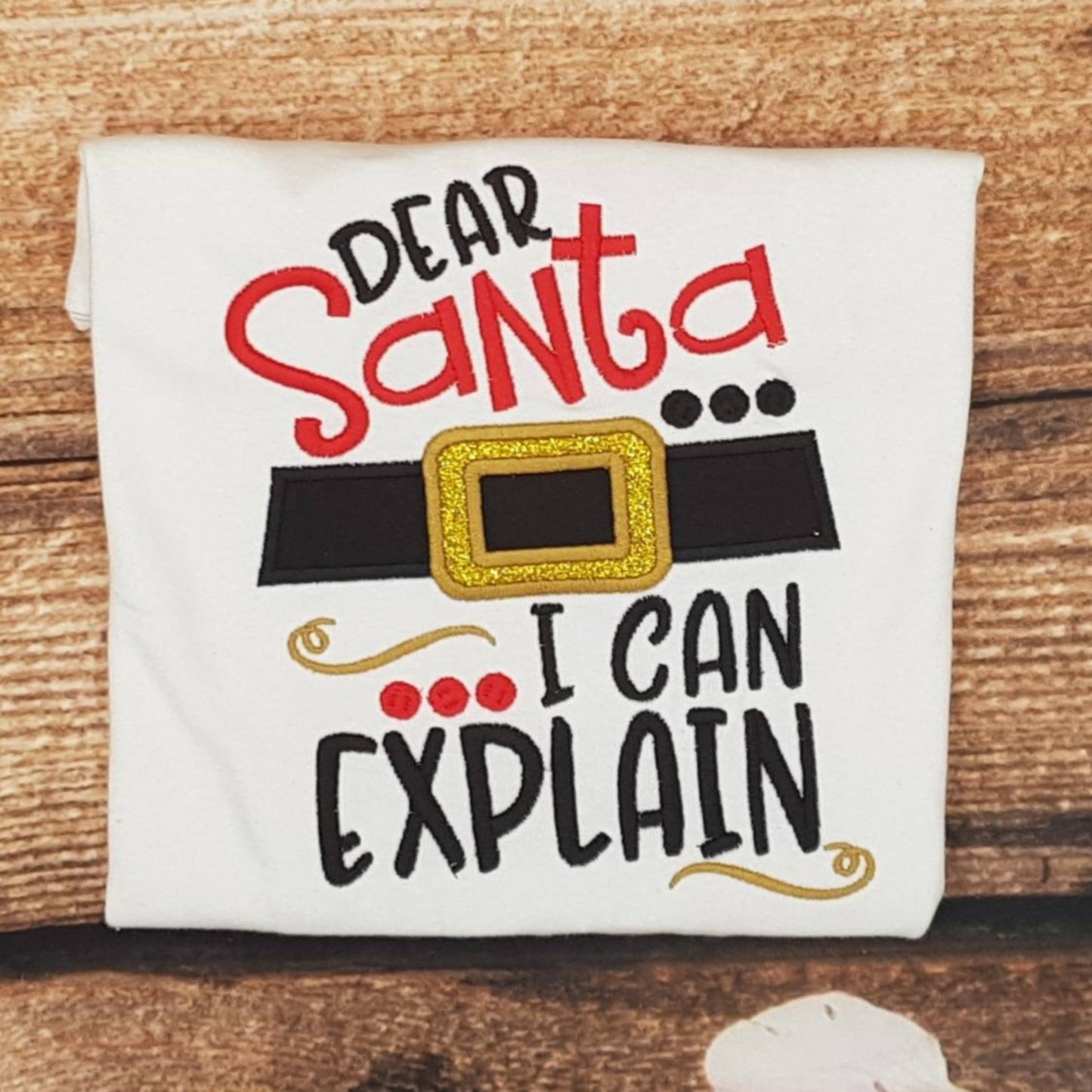 Childrens Christmas tshirt, Kids xmas tee, Dear Santa top, Childs embroidered christmas shirt, Festive shirt, Childrens gift
