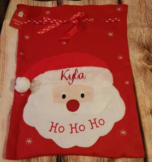 Personalised Christmas sack, Father Christmas xmas sack, Festive bag, Present storage, Embroidered Santa Sack, Present Sack, gift bag