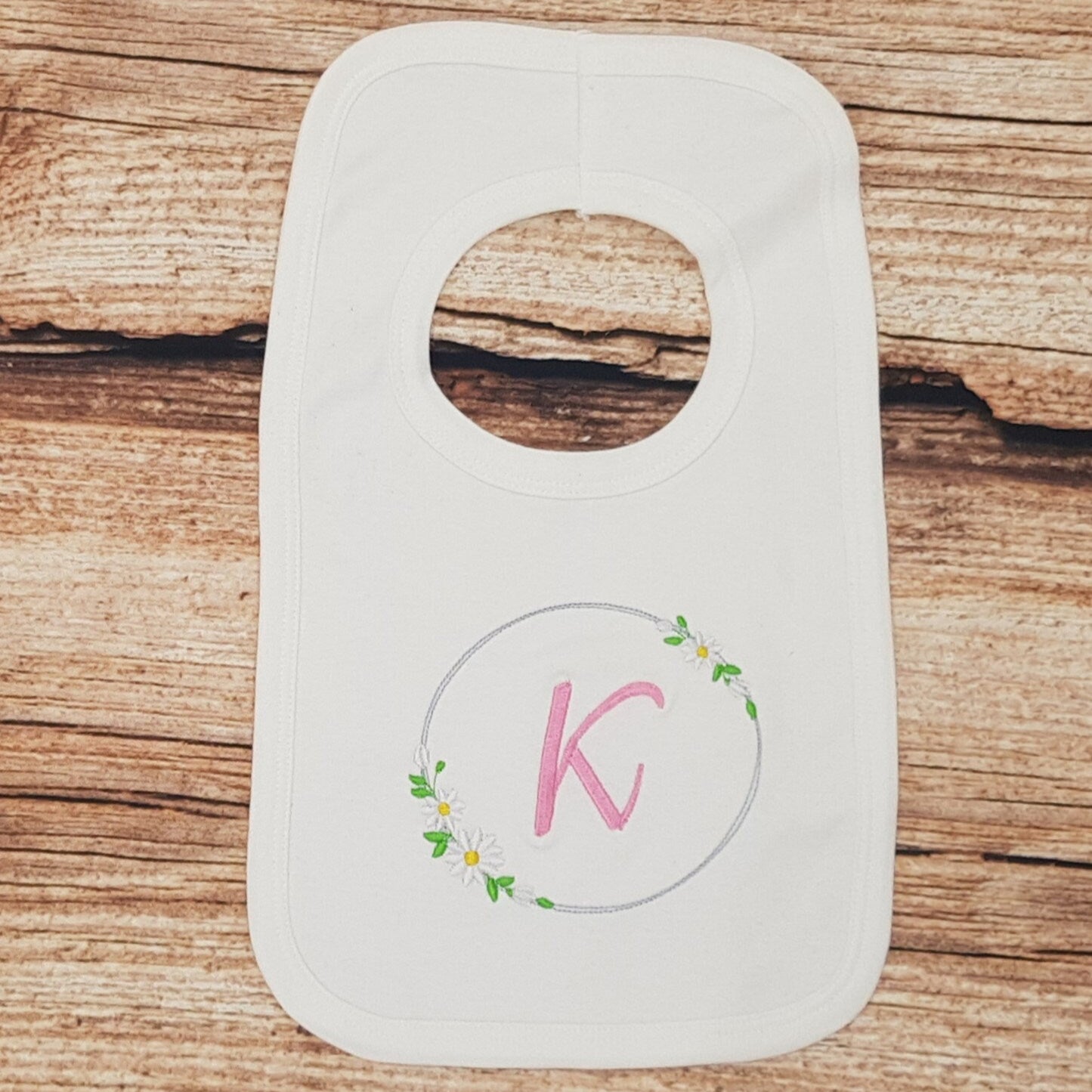 Personalised embroidered bib, baby floral bib, baby monogram bib, baby accessories, baby wear, burb cloth, new baby gift