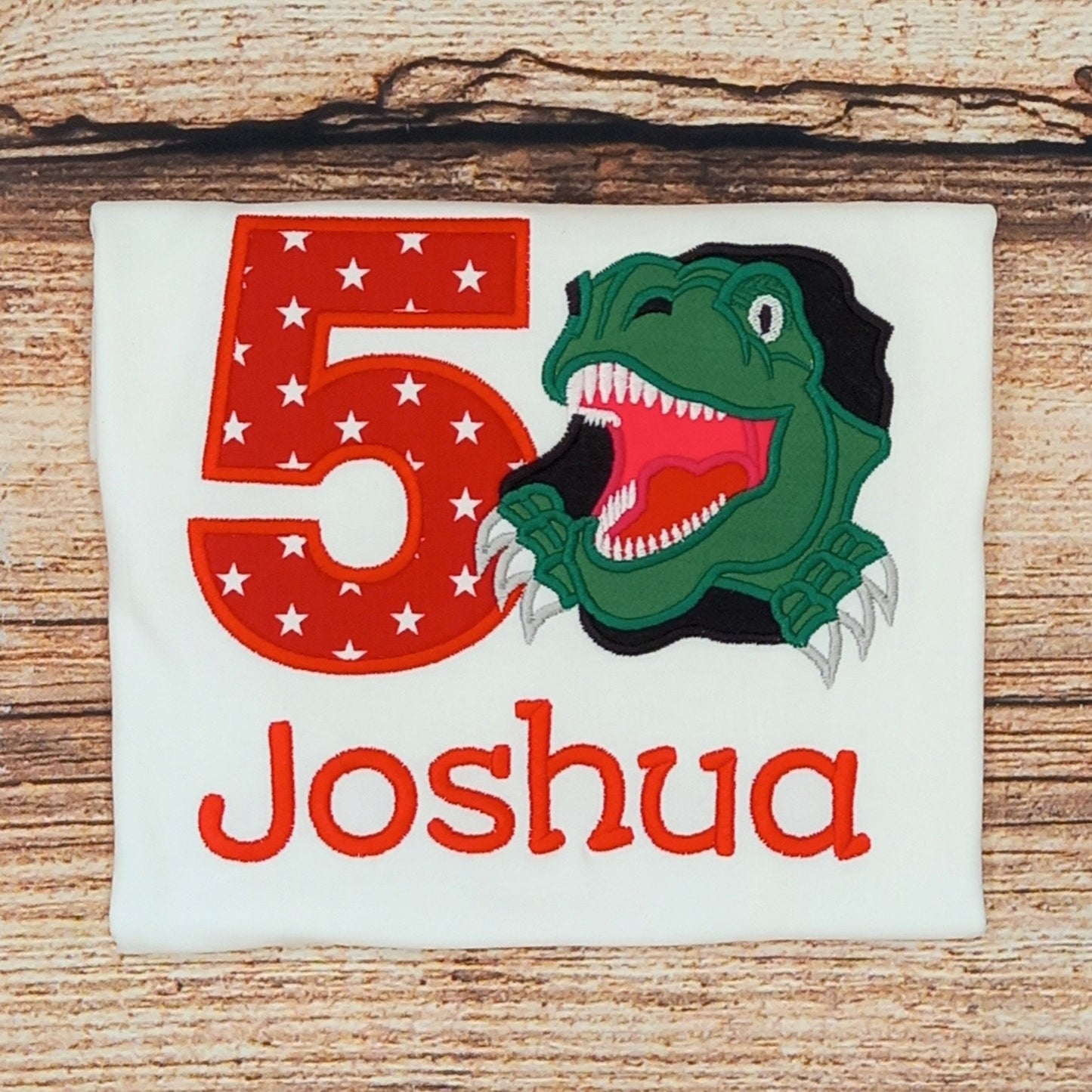 Childrens personalised birthday tshirt, kids dinosaur birthday shirt, childs embroidered birthday top, childs dino tee, personalised gift