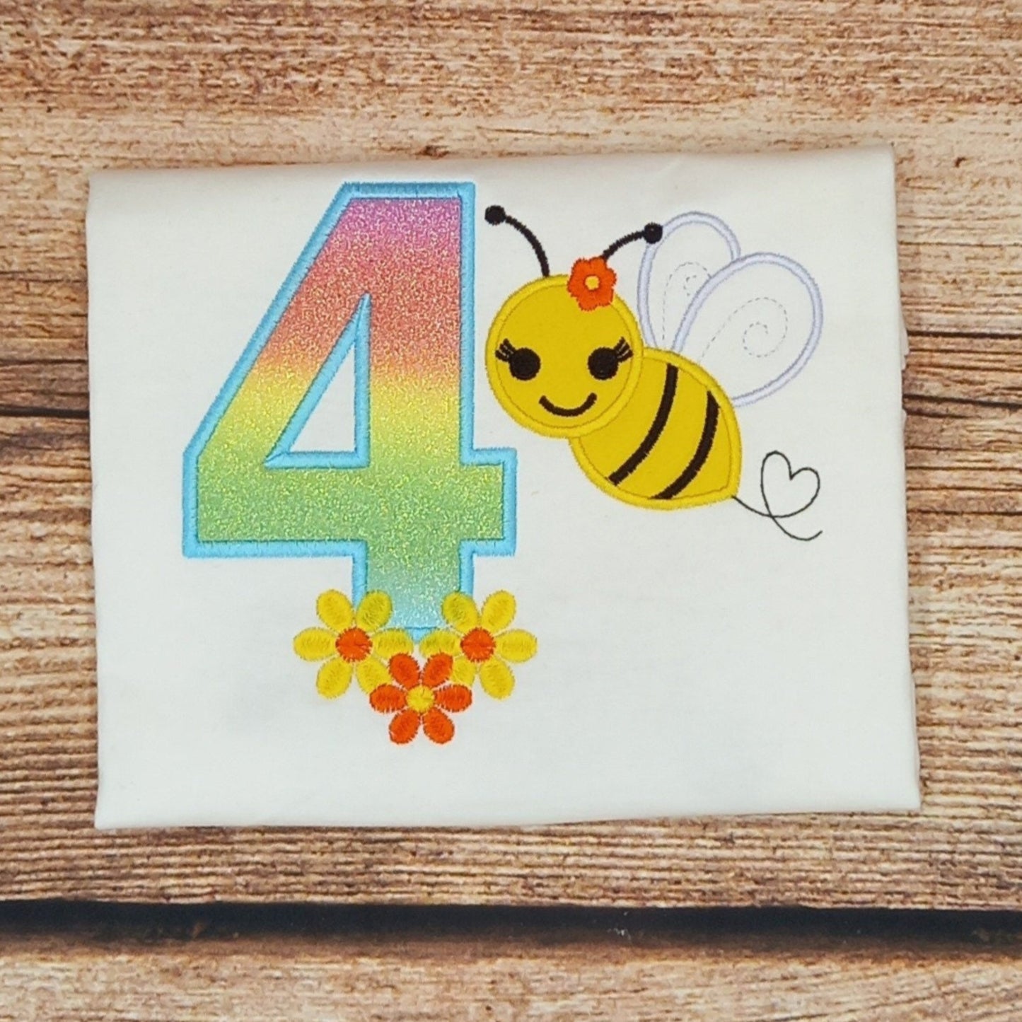 Childrens personalised birthday tshirt, Childs birthday shirt, embroidered birthday tshirt, kids bee top, personalised gift,