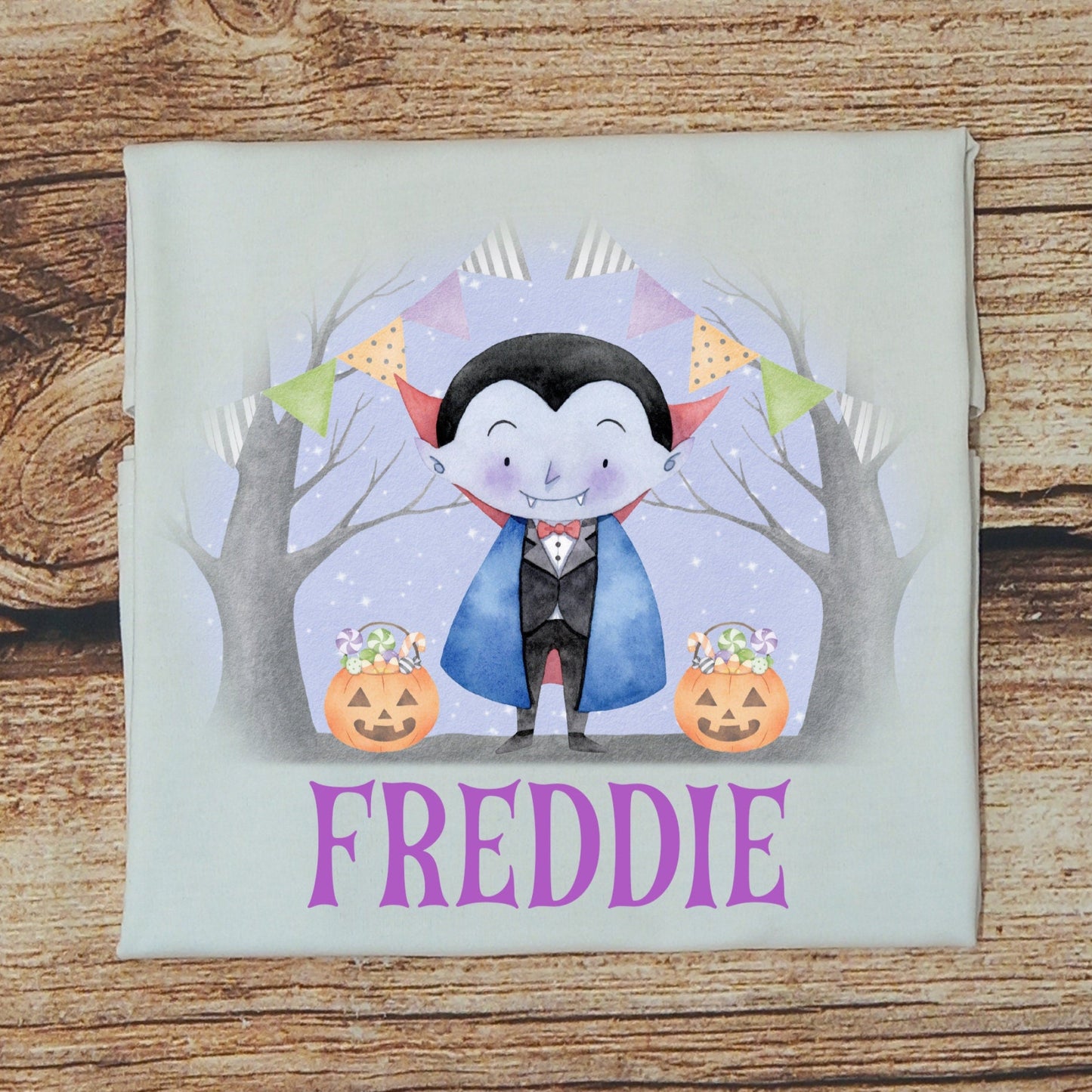 Childrens personalised Halloween tshirt, Childs Dracula tshirt, Kids personalised Halloween gift, Childrens vampire top