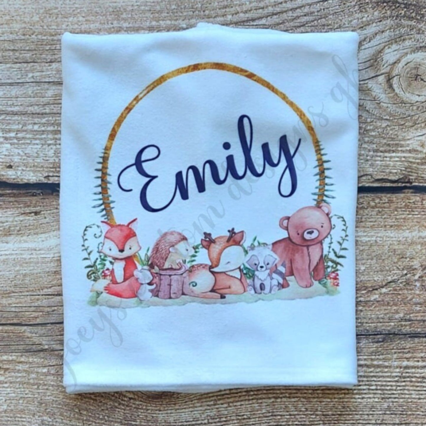 Personalised baby blanket, Childs personalised animal blanket, Forest animal blanket, nursery decor, baby shawl, baby gift, baby shower gift