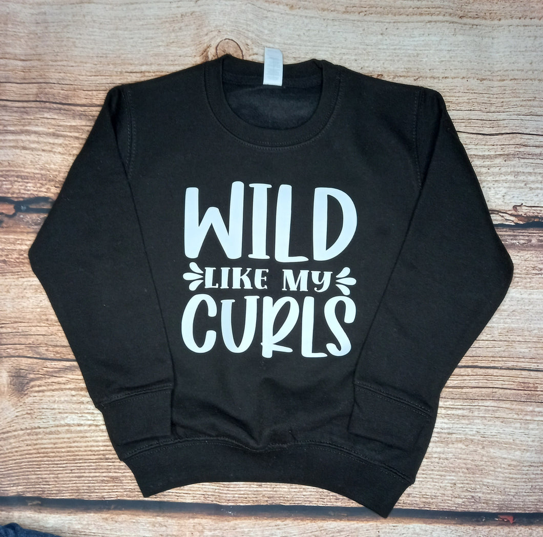 Wild like my curls childrens sweater