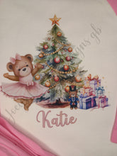 Load image into Gallery viewer, Children&#39;s personalised Christmas pyjamas, Ballerina pjs, Xmas pyjamas, kids festive pjs
