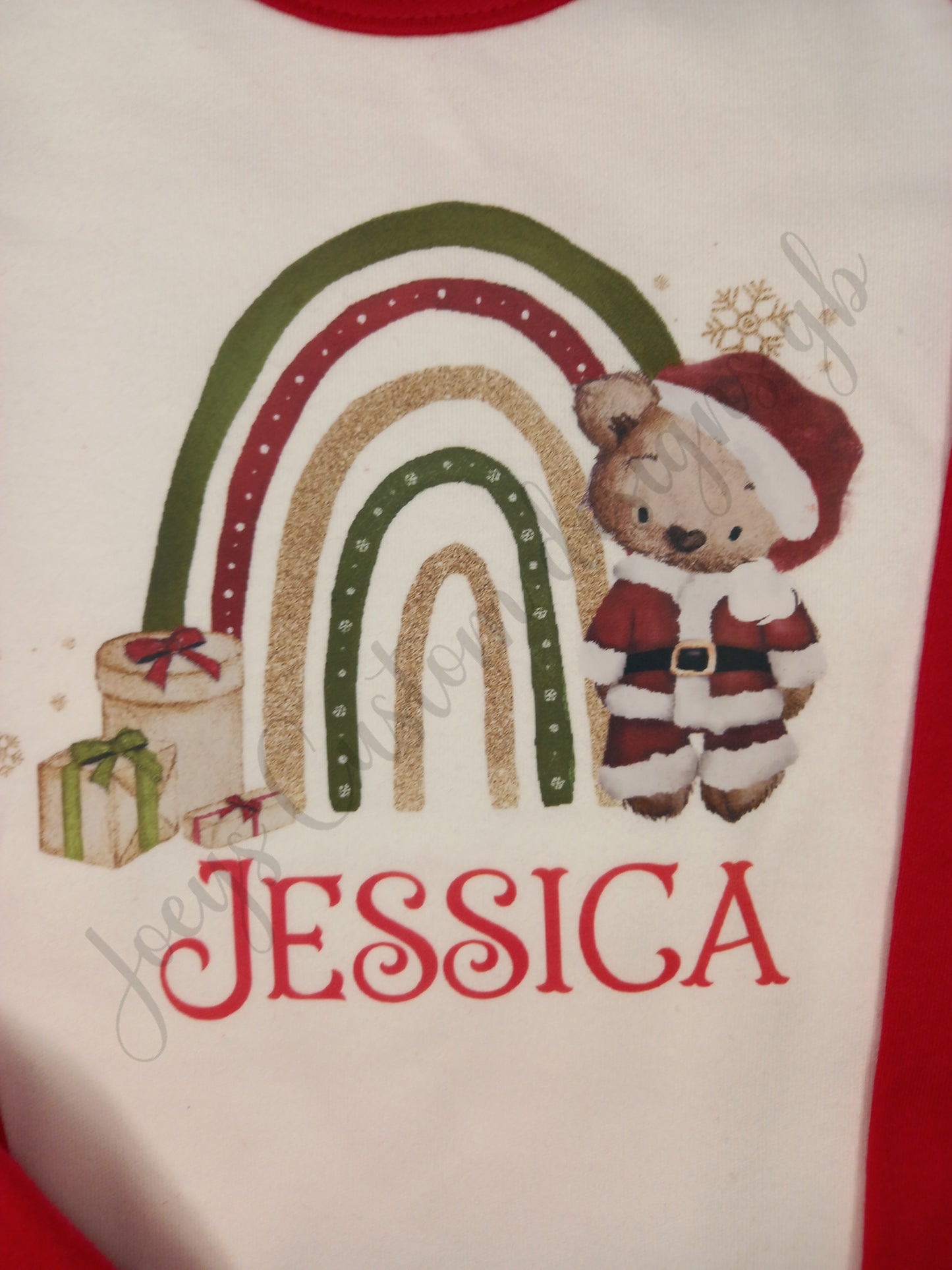 Childrens personalised Christmas pyjamas, Kids festive pjs, Xmas sleepwear