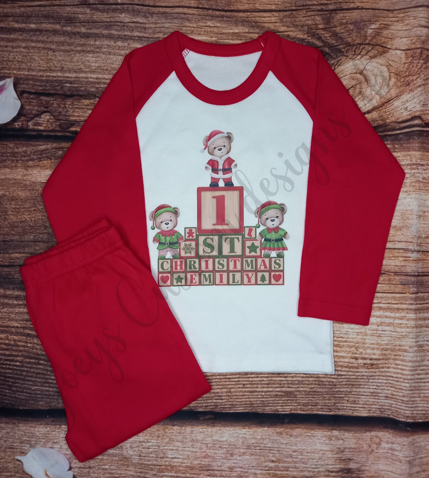 Baby's first Christmas personalised pyjamas, 1st Christmas pjs,