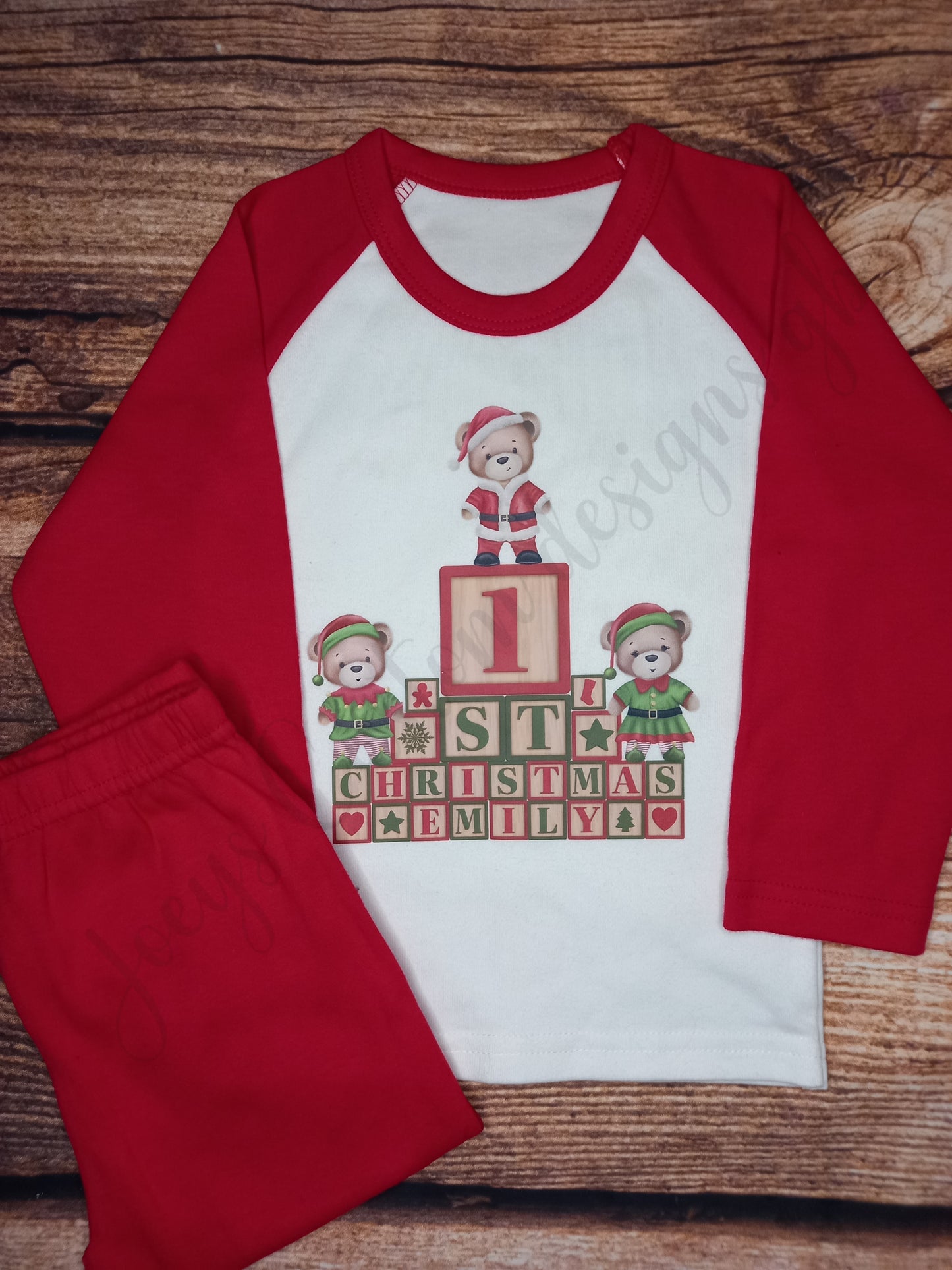 Baby's first Christmas personalised pyjamas, 1st Christmas pjs,