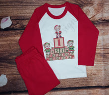 Load image into Gallery viewer, Baby&#39;s first Christmas personalised pyjamas, 1st Christmas pjs,
