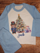 Load image into Gallery viewer, Children&#39;s personalised Christmas pyjamas, kids nutcracker pjs, festive nightwear
