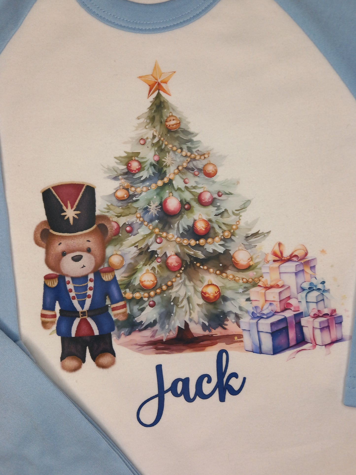 Children's personalised Christmas pyjamas, kids nutcracker pjs, festive nightwear