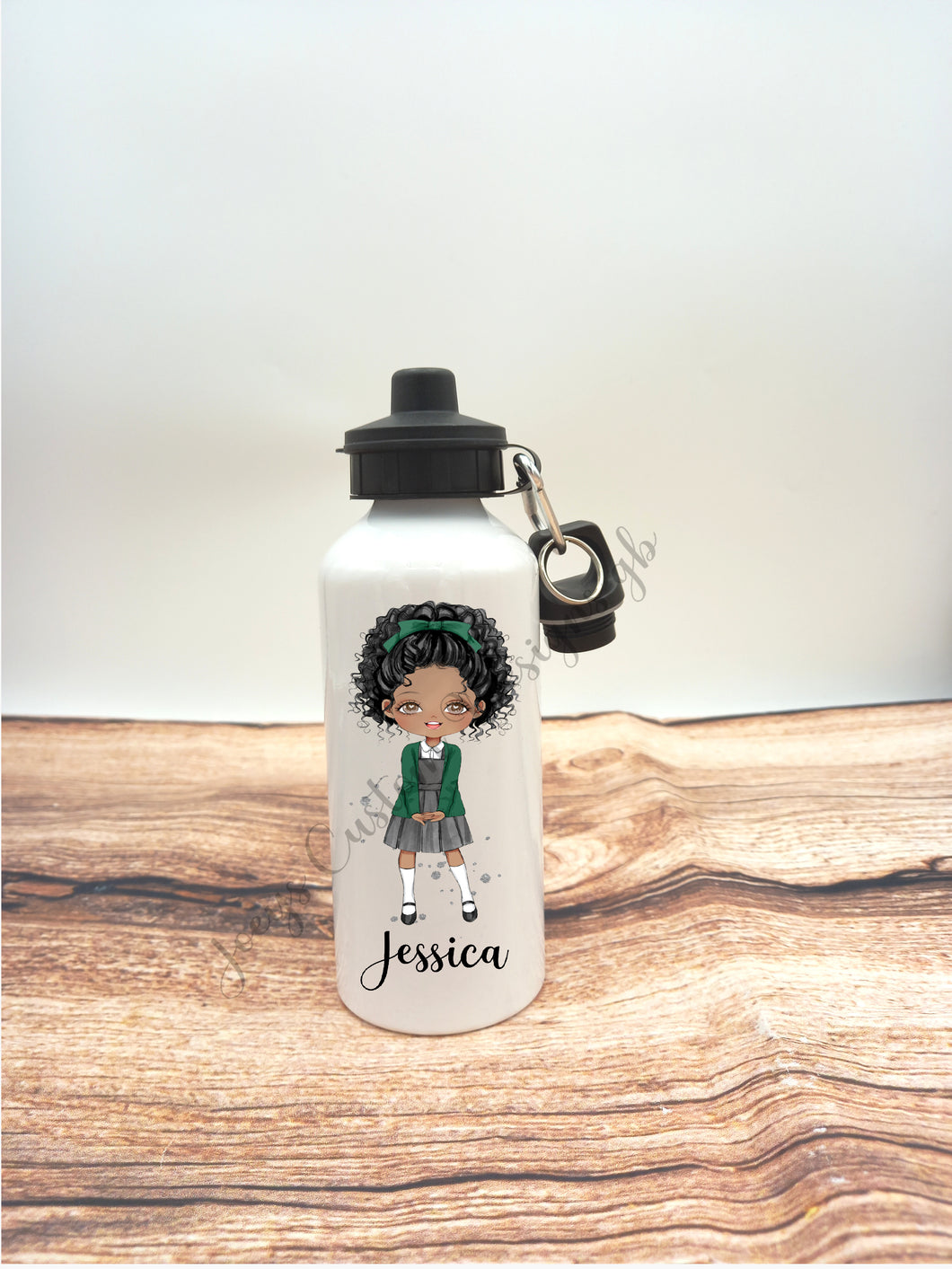 Personalised drinks bottle, school girl water bottle, customisable aluminium sports bottle, drinkware, school/nursery accessories