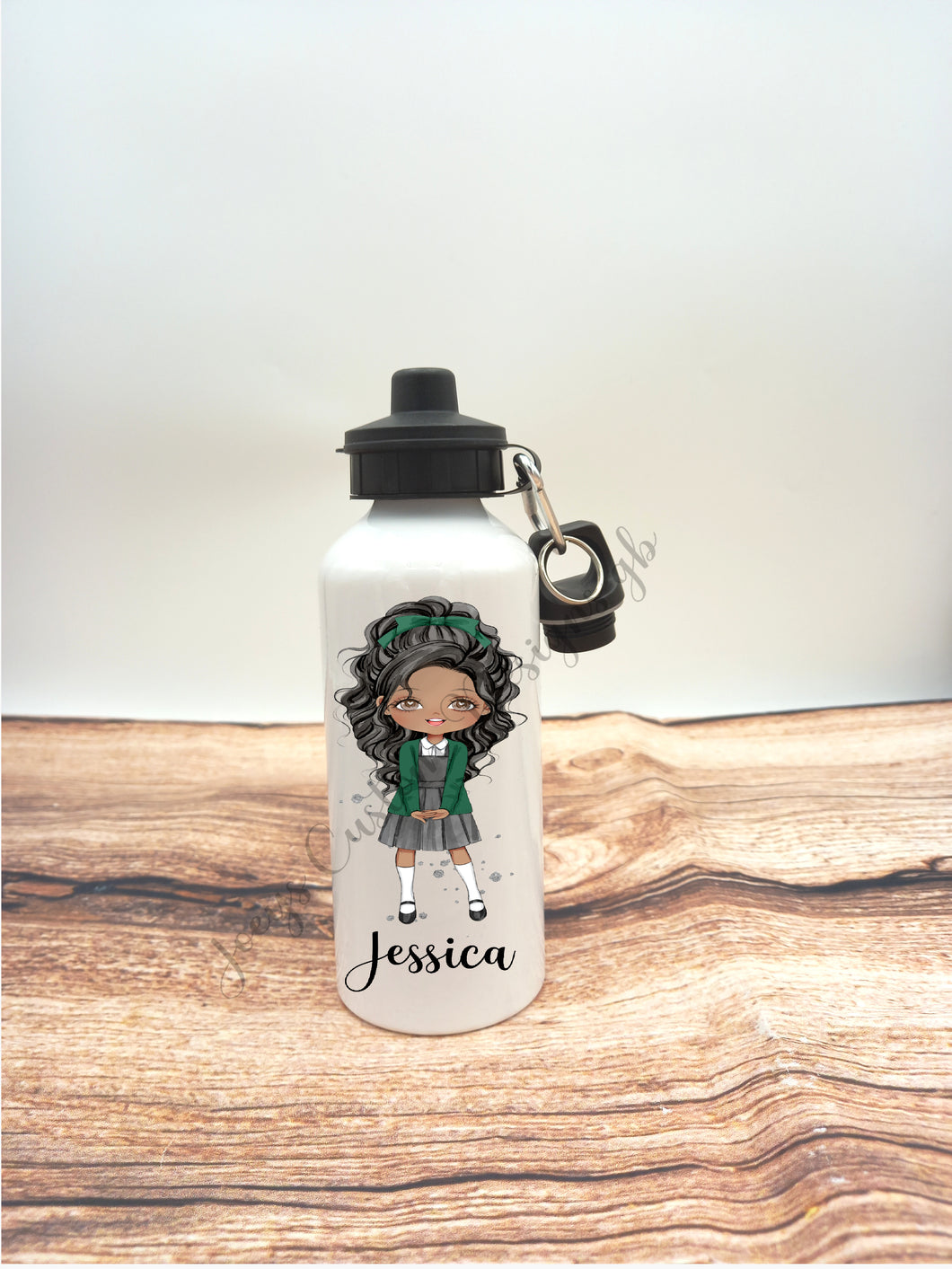 Personalised drinks bottle, school girl water bottle, customisable aluminium sports bottle, drinkware, school/nursery accessories