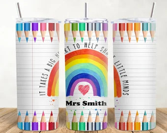 20 oz steel tumbler, Personalised tumbler, End of term gifts, drinks bottle, Tumbler with metal straw, gift for teacher, Drinkware