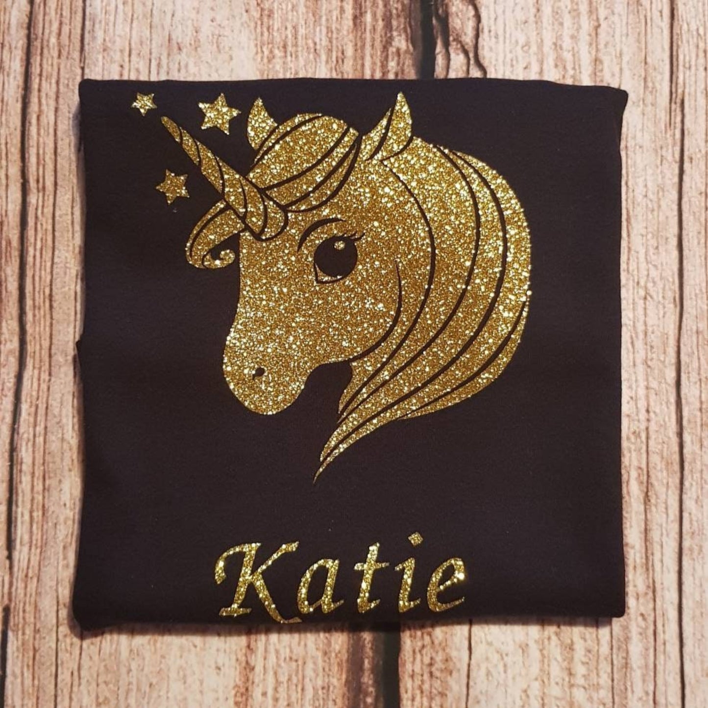 Children's unicorn tshirt, kids glitter unicorn top, child's personalised shirt, Personalised gift