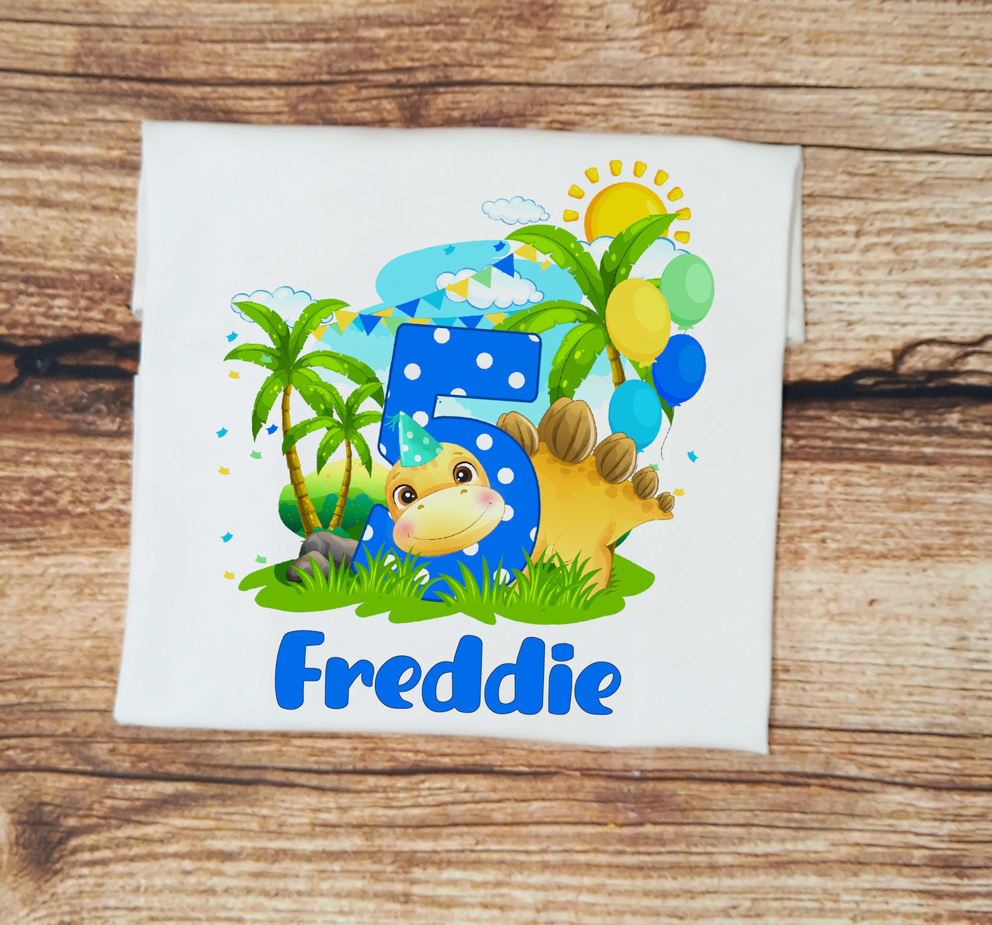 Childrens personalised dinosaur birthday tshirt, kids dino birthday tee, childs birthday gift, dinosaur themed birthday party, dinosaur top