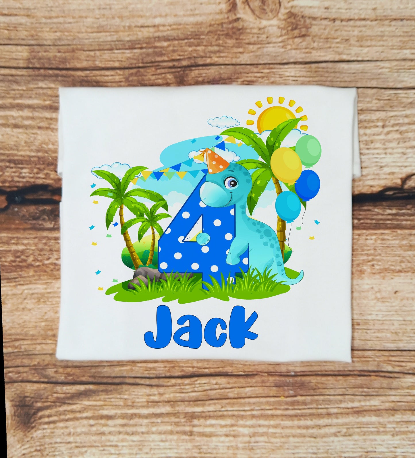 Childrens personalised dinosaur birthday tshirt, kids dino birthday tee, childs birthday gift, dinosaur themed birthday party, dinosaur top