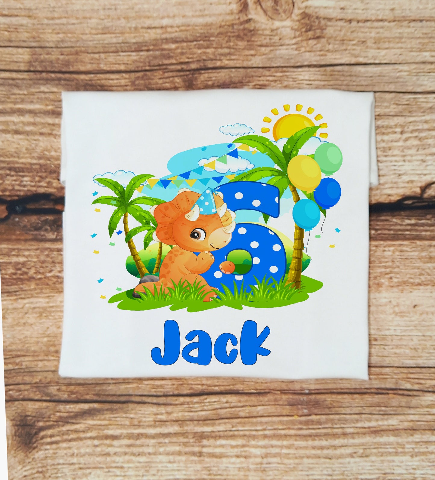 Childrens personalised dinosaur birthday tshirt, kids dino birthday tee, childs birthday gift, dinosaur themed birthday party, dinosaur top