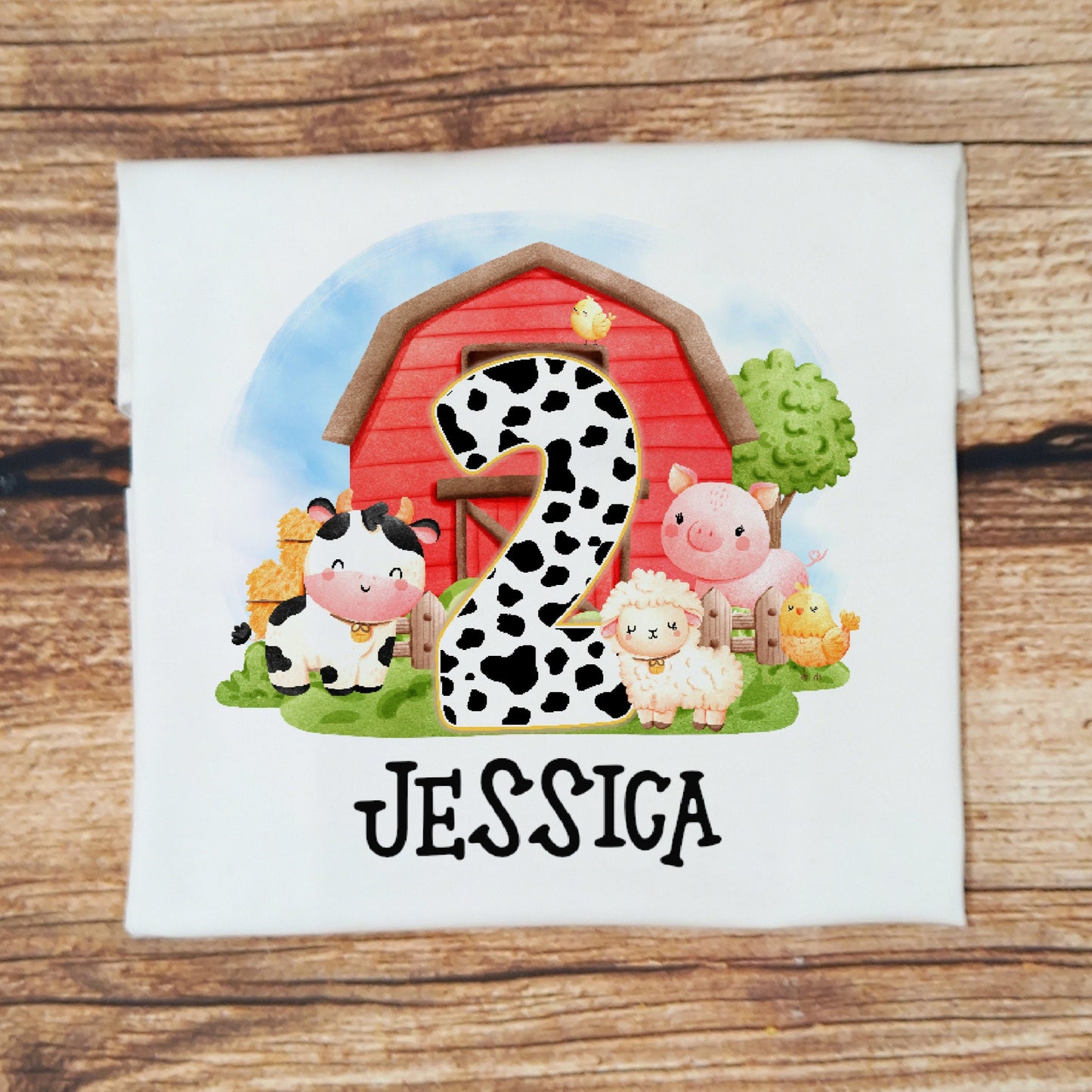 Childrens personalised birthday tshirt, Farmyard birthday shirt, Farm animals birthday t-shirt, kids personalised gift, Childs clothing