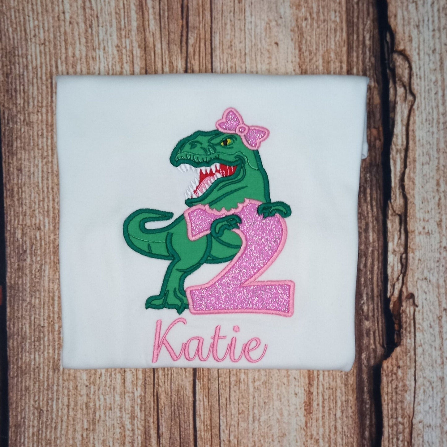 Childrens personalised birthday tshirt, kids dinosaur birthday shirt, childs embroidered dino top, personalised trex tee, birthday gift