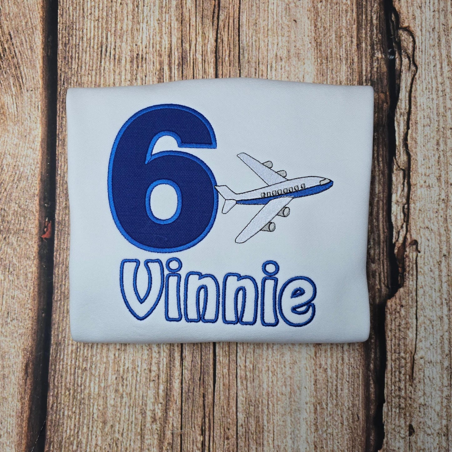 Children's personalised birthday jumper, kids aeroplane sweater, child's embroidered plane top, customised clothing, birthday outfit, tshirt