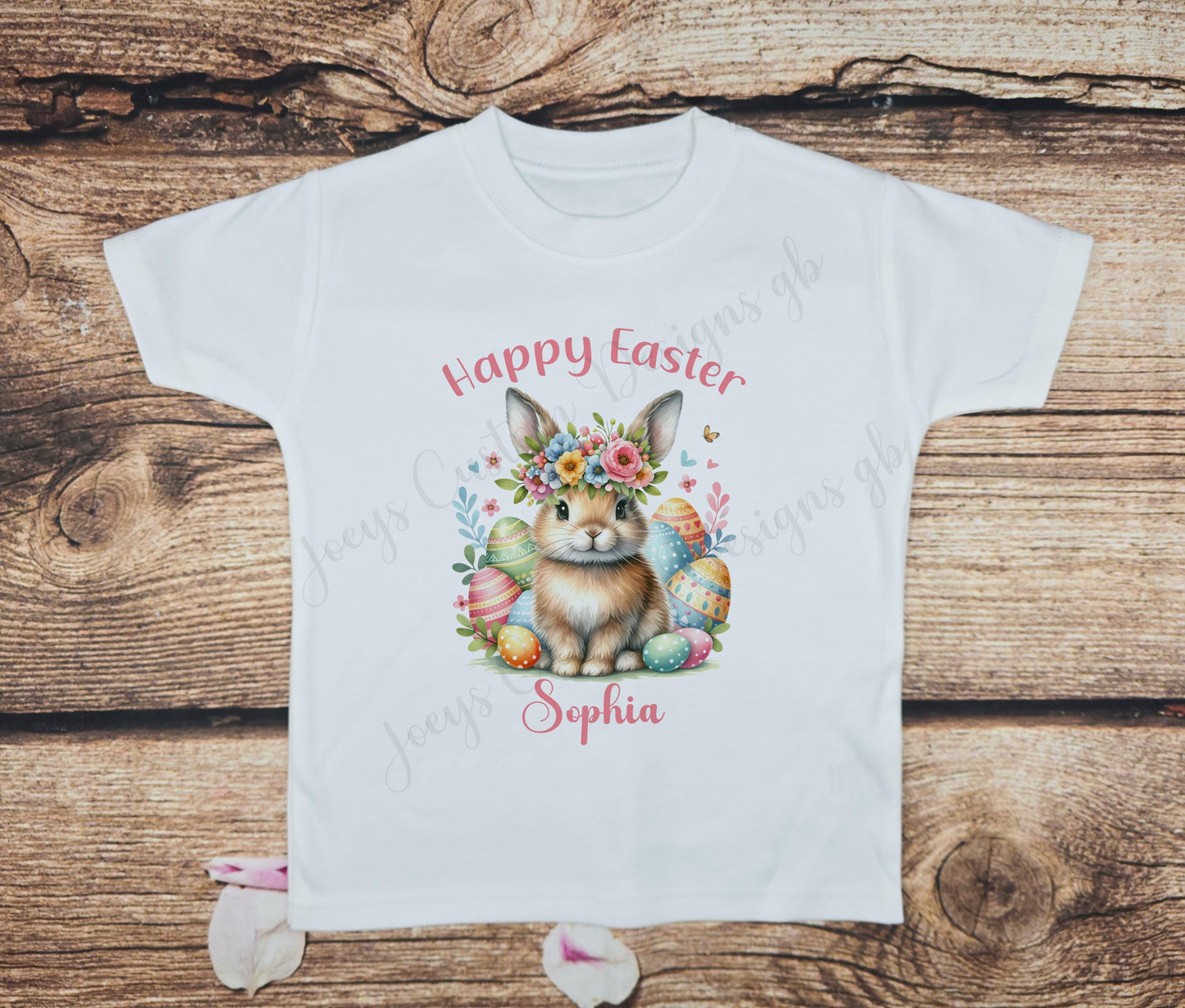 Children's personalised Easter tshirt, Kids rabbit tee, child's Easter gift,