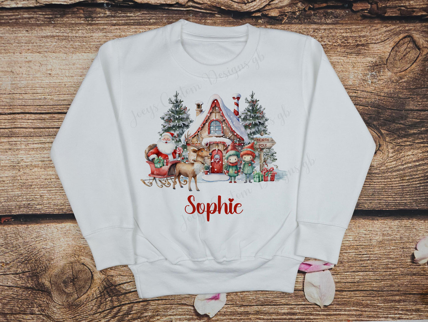 Children's personalised Christmas jumper, Santa's grotto sweater, Father Christmas and his elves festive sweater, Kids top, baby clothes