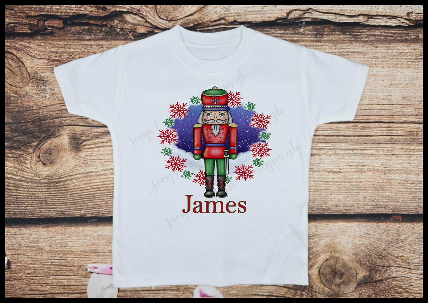 Children's personalised Christmas t-shirt, kids nutcracker tee, Childs festive cotton top, Xmas shirt, Baby and toddler t-shirt