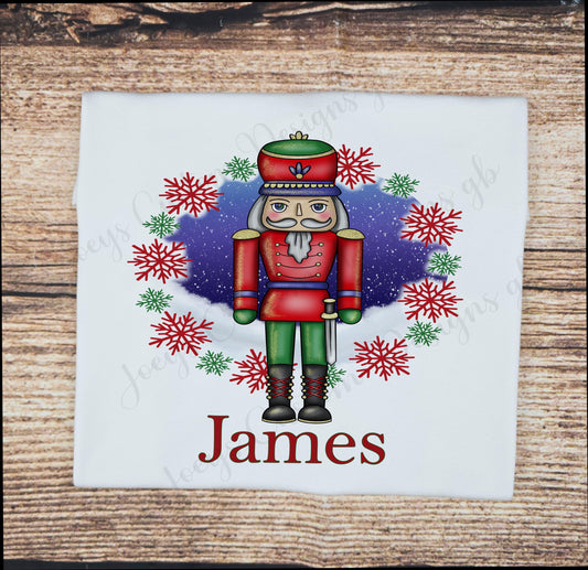 Children's personalised Christmas t-shirt, kids nutcracker tee, Childs festive cotton top, Xmas shirt, Baby and toddler t-shirt