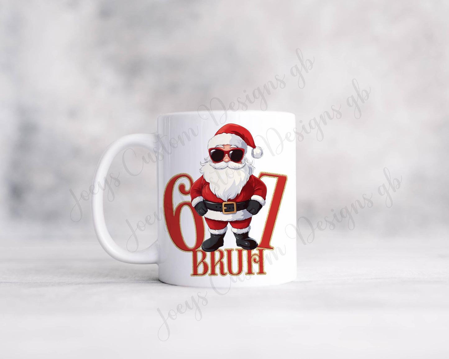 67 Bruh mug, Santa Six Seven cup, Father Christmas, childrens drinkware, Ceramic, polymer plastic