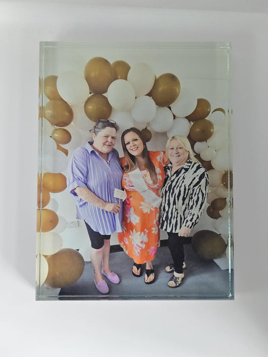 Crystal block photo frame, glass picture frame, personalised gifts