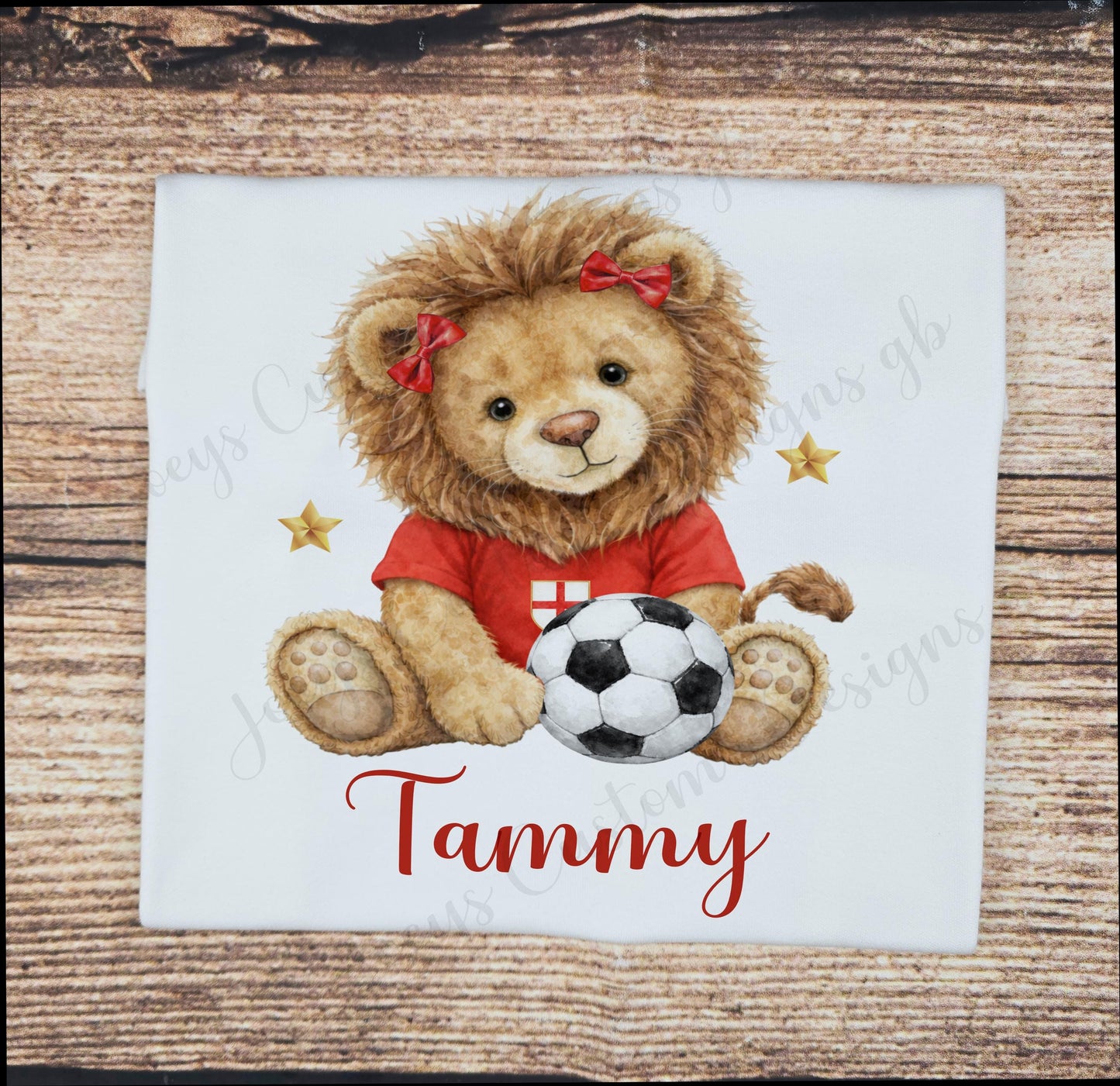 Children's Personalised Lion football t-shirt, Kids world cup tee, girls and boys football shirt