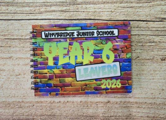 Year 6 leavers notebook, Leaving primary school notepad, graffiti, memory book, keep sake