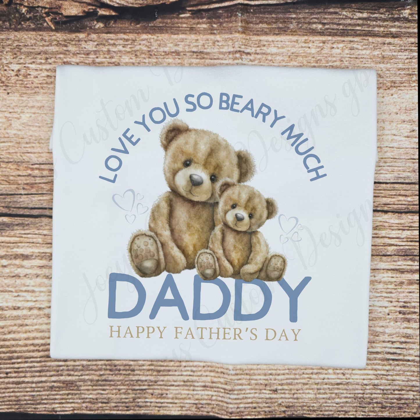 Fathers day teddy bear t-shirt, love you beary much children's cotton tee
