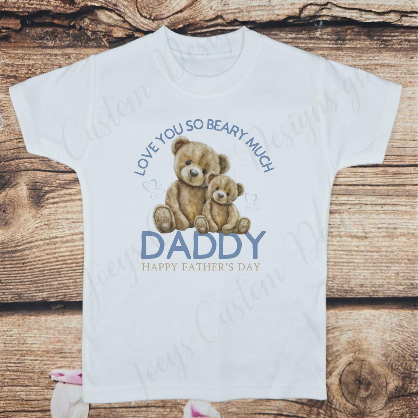 Fathers day teddy bear t-shirt, love you beary much children's cotton tee