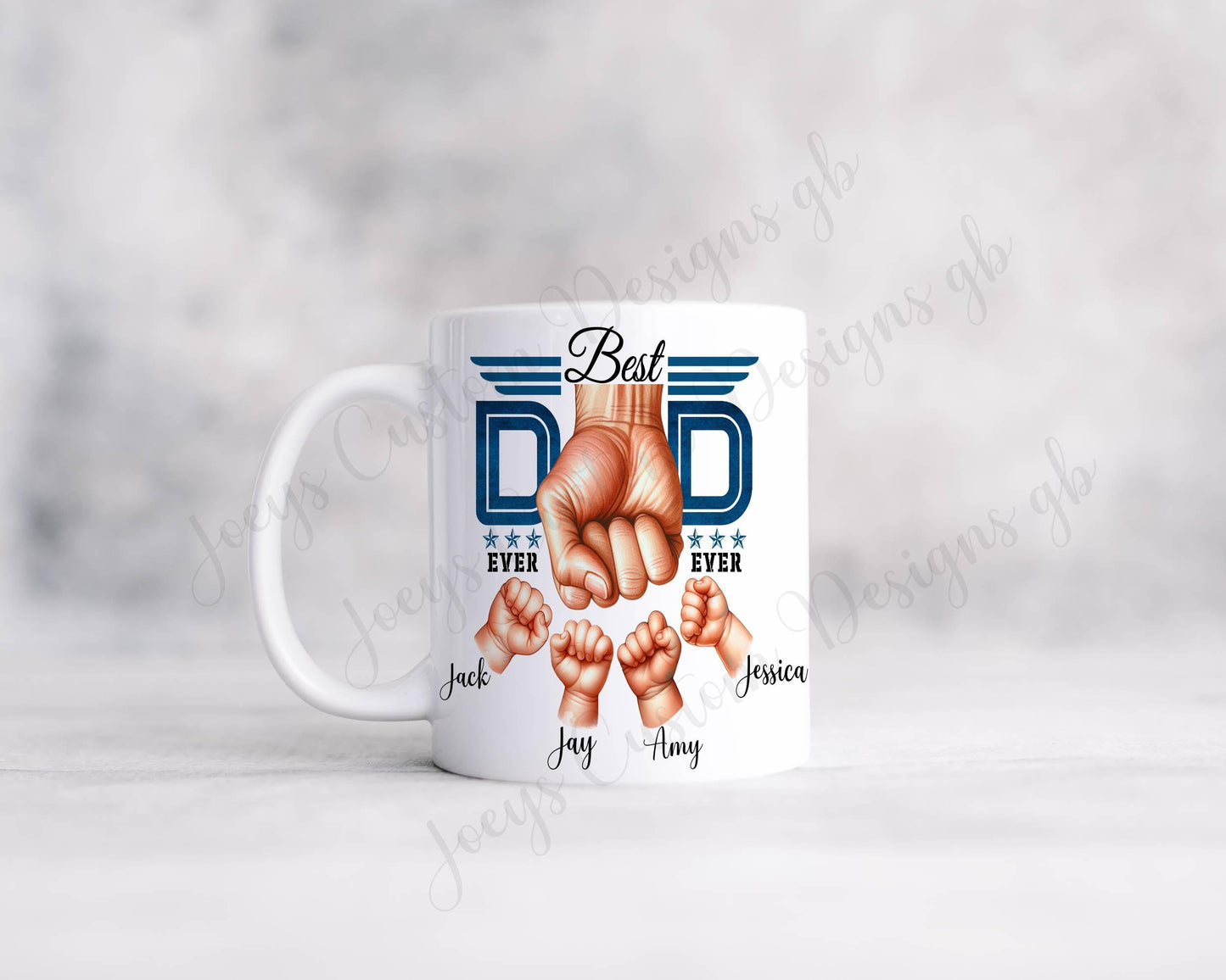 Best Dad ever fist bump mug, Personalised Father's day cup