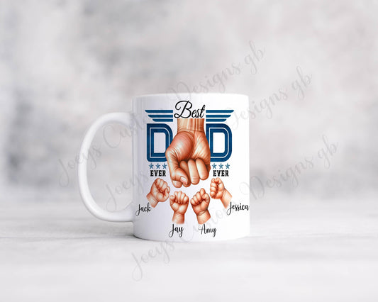 Best Dad ever fist bump mug, Personalised Father's day cup
