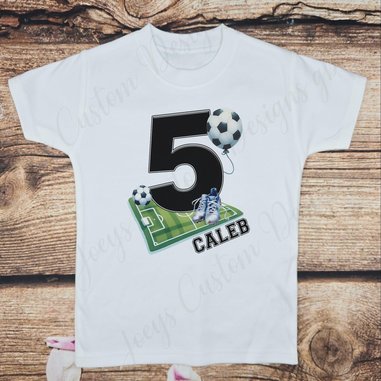 Children's personalised birthday t-shirt, kids football tee, Childs soccer number top